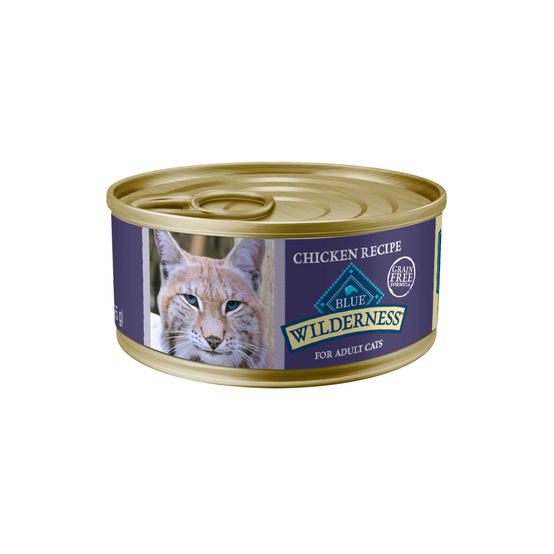 slide 1 of 1, Blue Wilderness Blue Buffalo Wilderness Grain Free Natural Adult Pate Wet Cat Food, Chicken 5-oz can, 5.5 oz