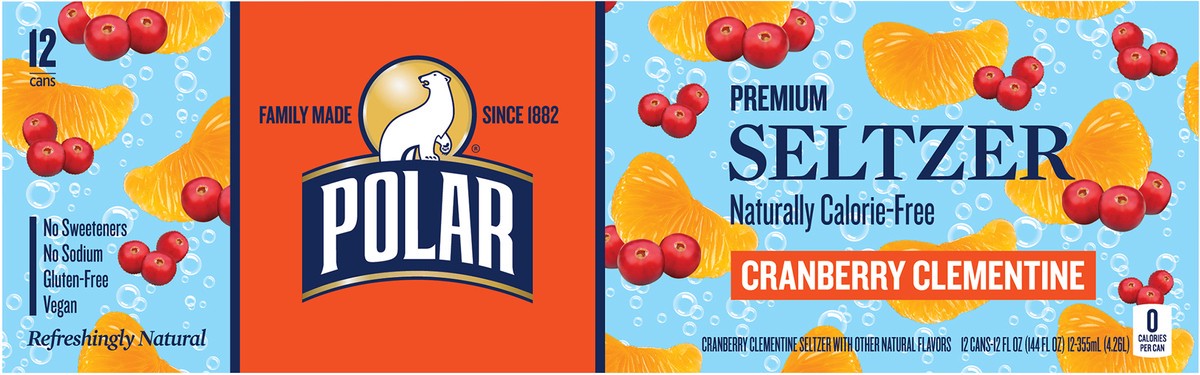 slide 5 of 13, Polar Seltzer - 12pk 12oz - Cranberry Clementine, 12 ct