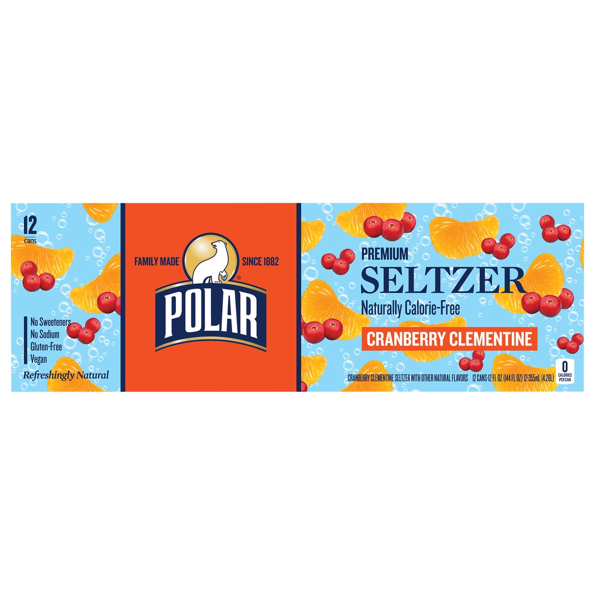 slide 2 of 13, Polar Seltzer - 12pk 12oz - Cranberry Clementine, 12 ct