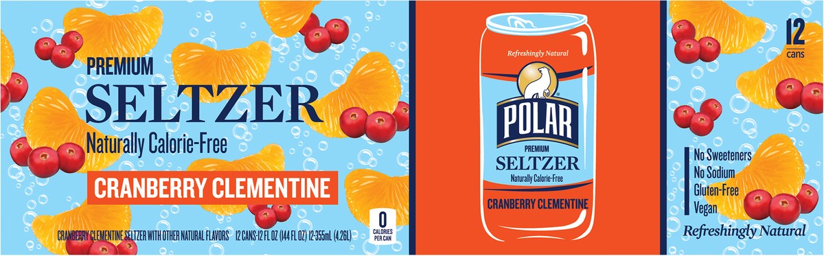 slide 3 of 13, Polar Seltzer - 12pk 12oz - Cranberry Clementine, 12 ct
