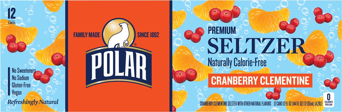 slide 11 of 13, Polar Seltzer - 12pk 12oz - Cranberry Clementine, 12 ct