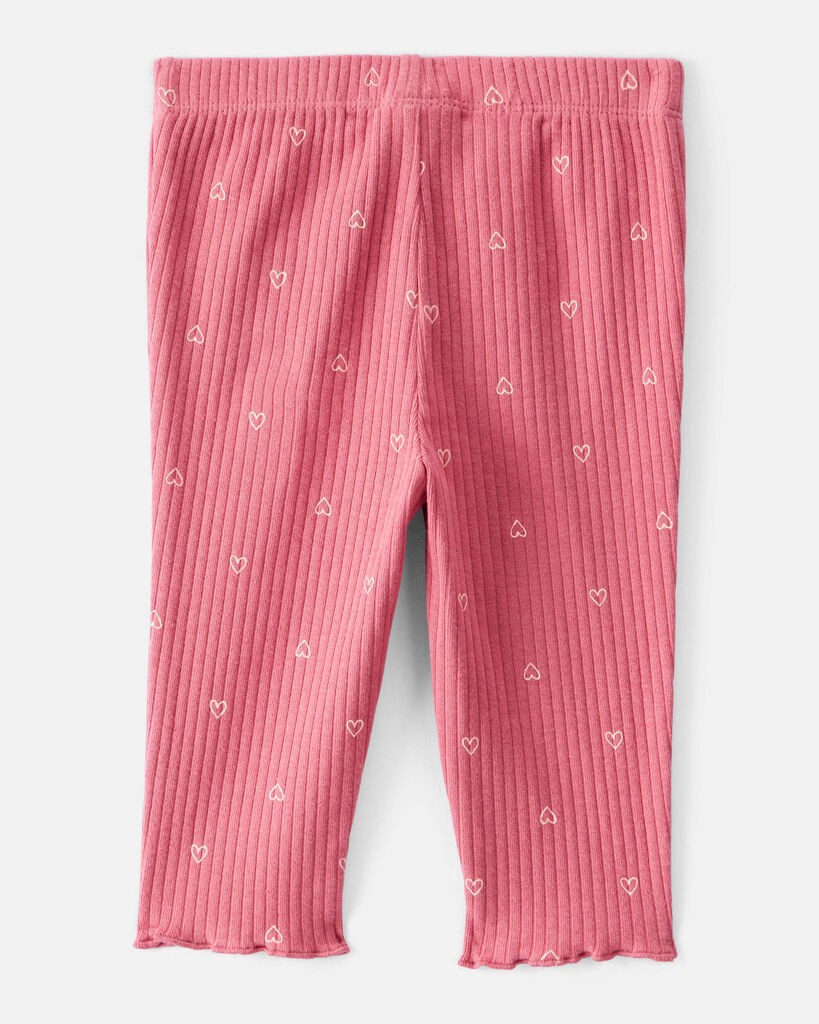 slide 2 of 3, Carter's Carters Baby Girl Heart Print Cotton Pull-On Pants - Pink Pink 9M, 1 ct