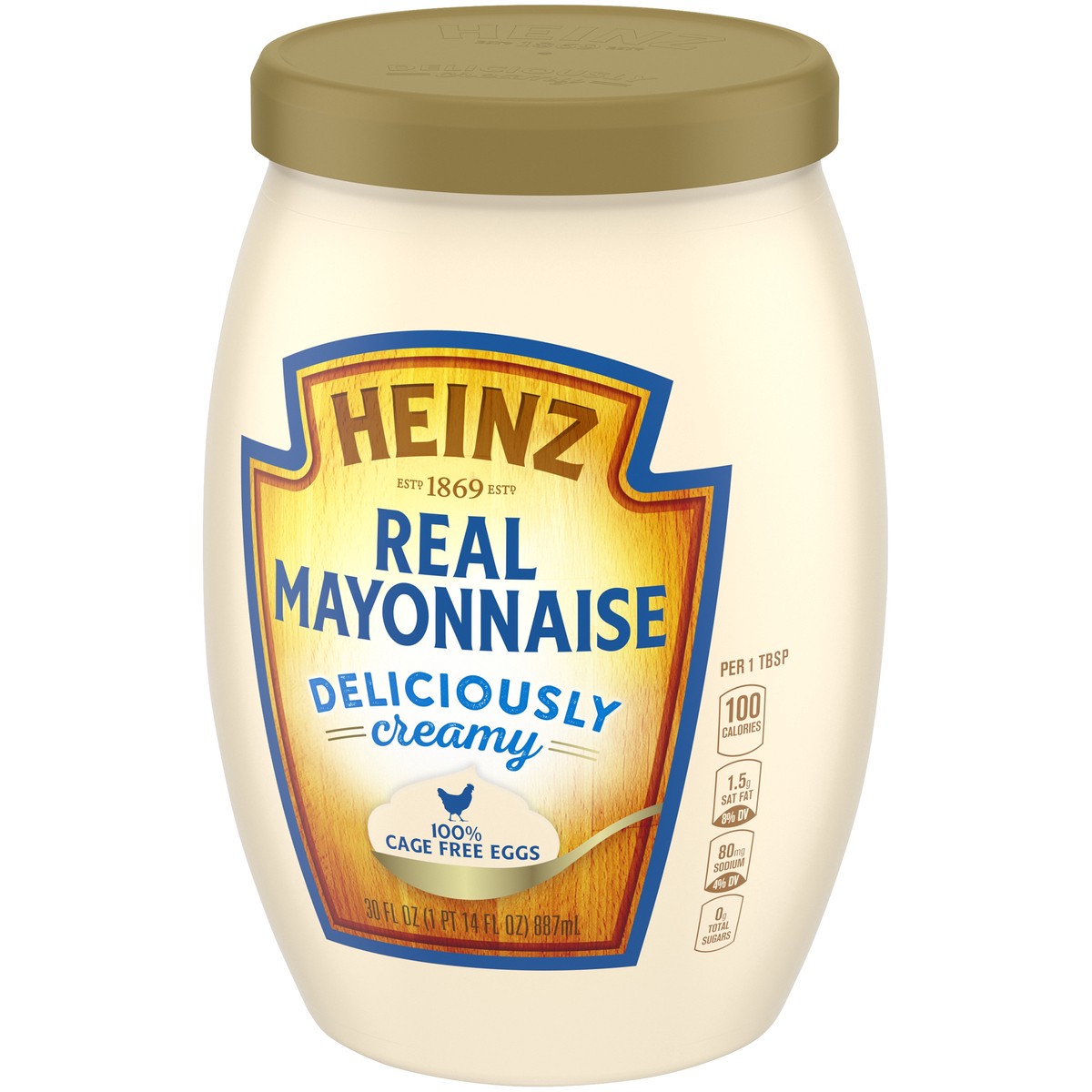 slide 5 of 7, Heinz Deliciously Creamy Real Mayonnaise, 30 fl oz Jar, 30 fl oz