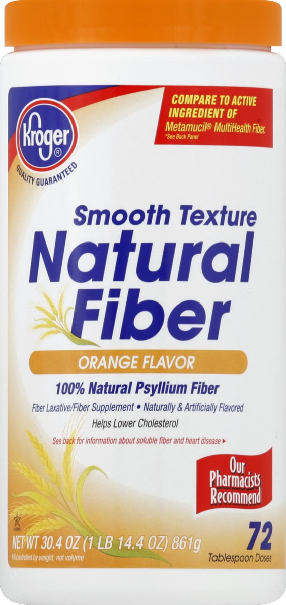 slide 1 of 3, Kroger Natural Fiber Orange Flavored Laxative, 30.4 oz