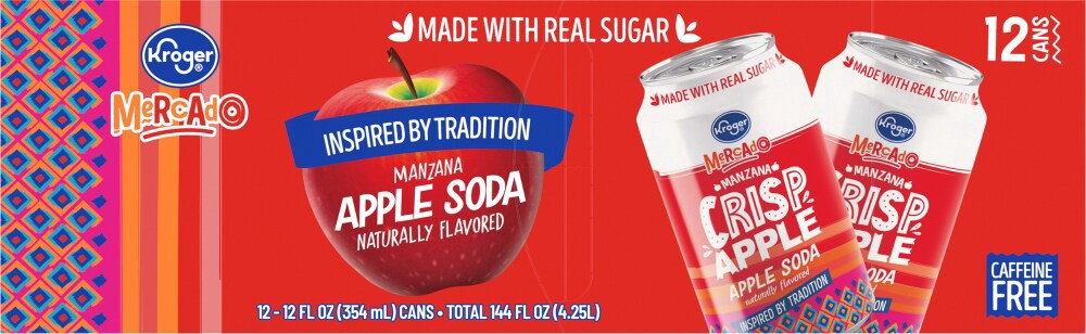 slide 2 of 2, Kroger Mercado Manzana Crisp Apple Soda - 12 ct; 12 fl oz - 12 ct; 12 fl oz, 12 ct; 12 fl oz