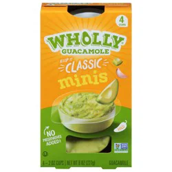 Wholly Classic Mild Guacamole Minis 4 - 2 oz Cups