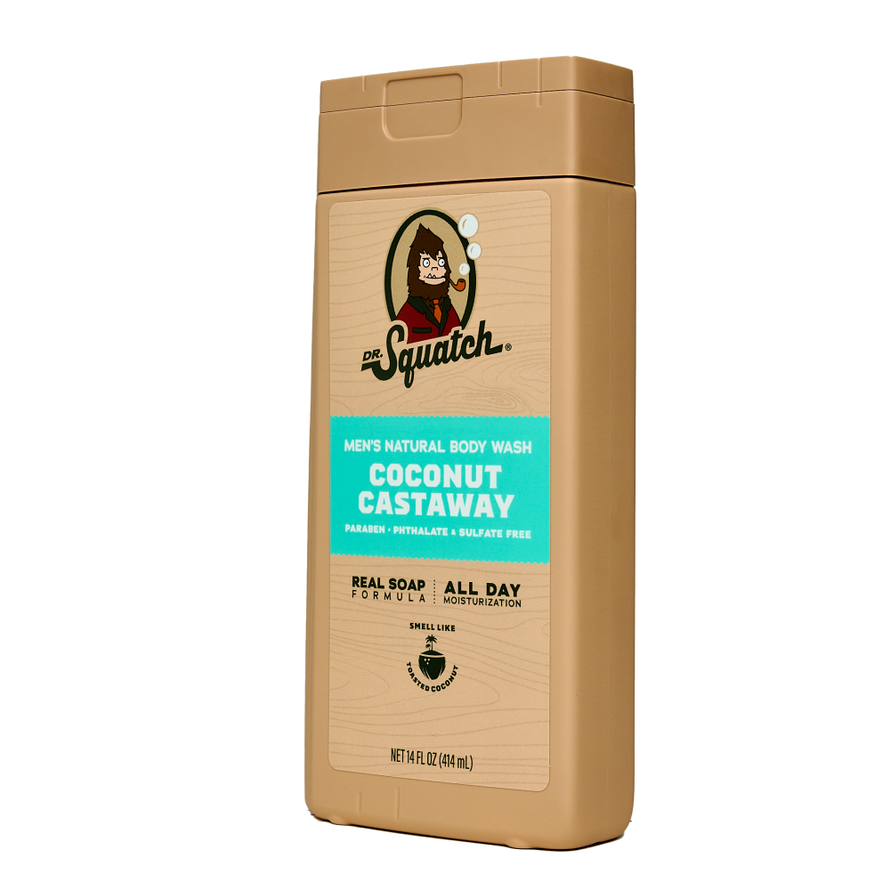 slide 4 of 4, Dr. Squatch Coconut Castaway Natural Body Wash, 14 fl oz
