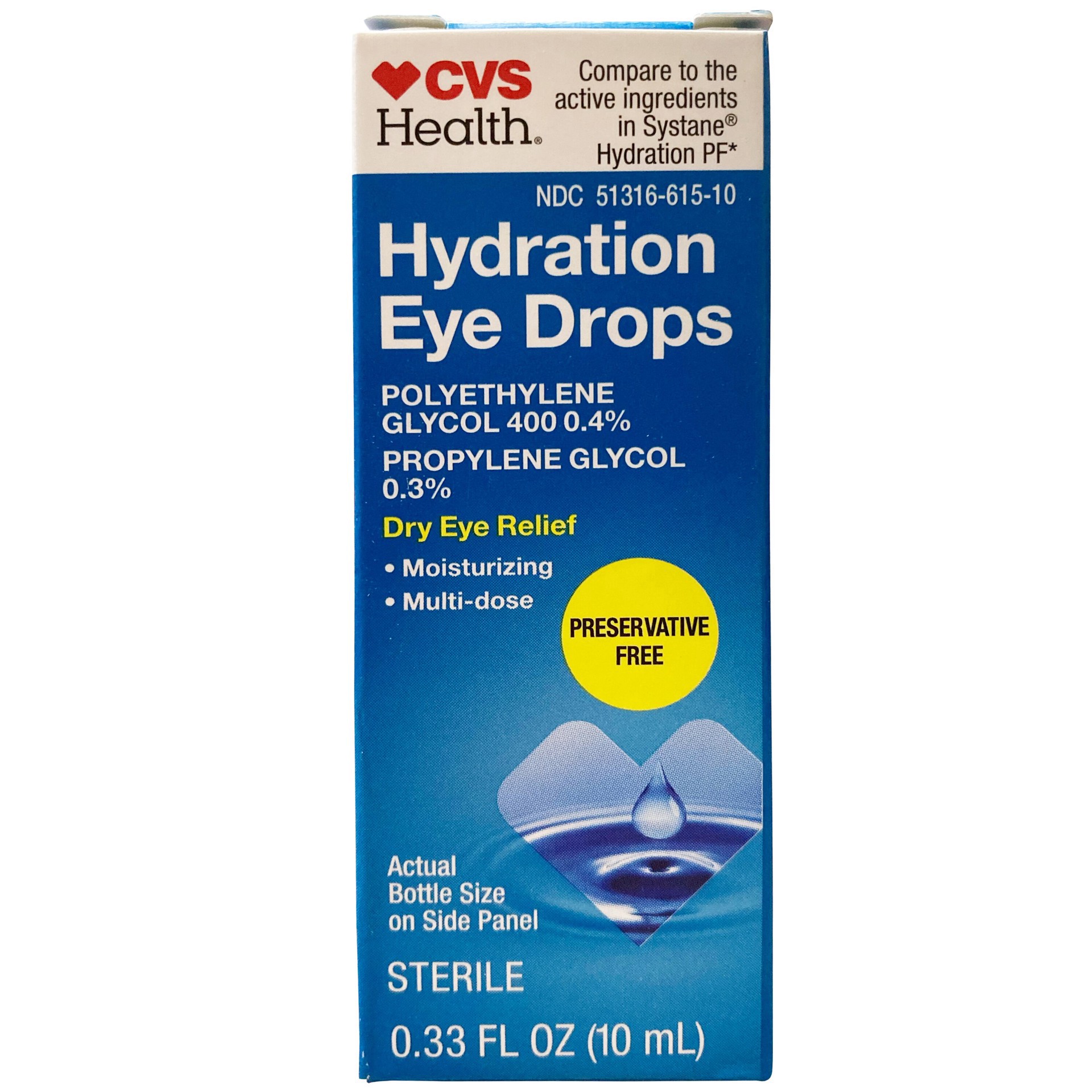 slide 1 of 1, CVS Health Hydration Eye Drops, 0.33 Fl Oz, 1 ct