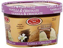 slide 1 of 1, Klein's Real Kosher Smooth Creamy Vanilla Chocolate Ice Cream, 56 fl oz