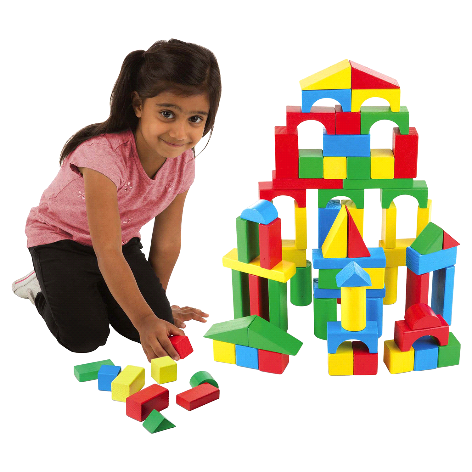 slide 3 of 4, MELISSA & DOUG 100 Wood Blocks Set, 100 ct