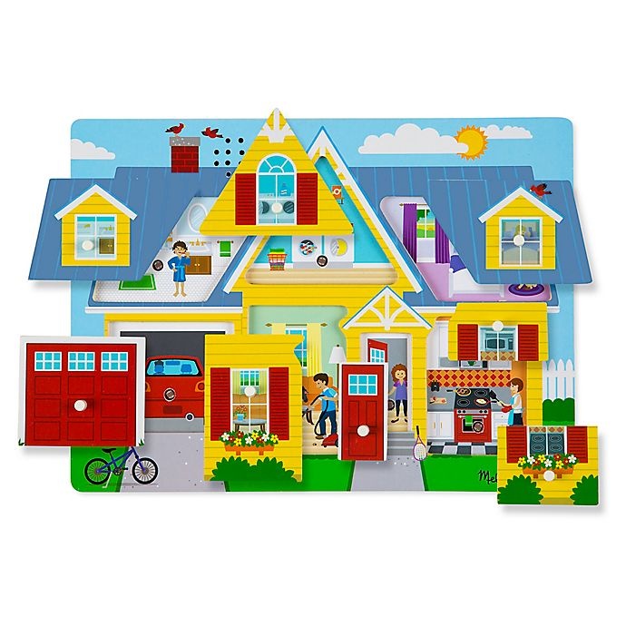 slide 4 of 4, Melissa & Doug Around the House Sound Puzzle, 8 ct