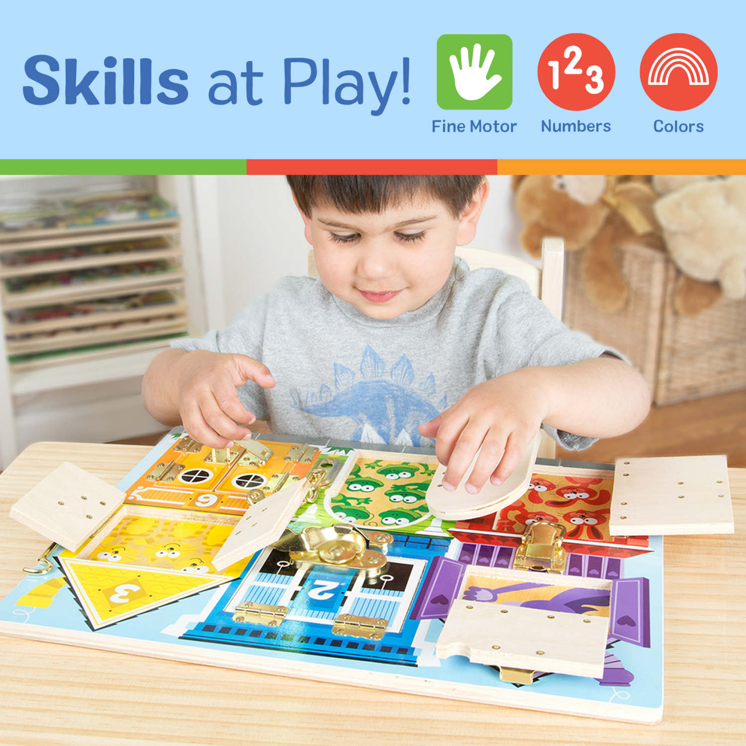 slide 2 of 8, MELISSA & DOUG Basic Skills & Latches Assorted Item, 1 ct