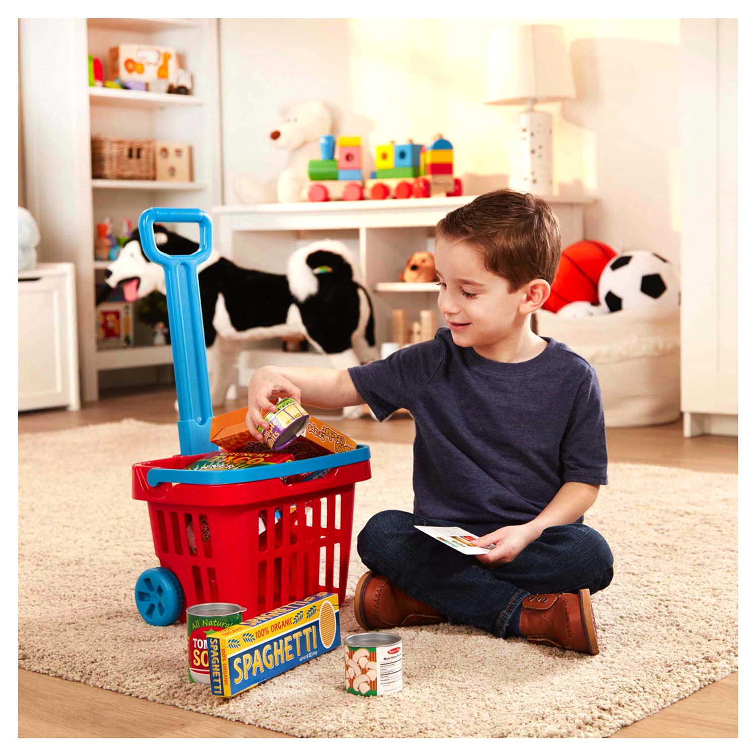 slide 2 of 3, Melissa & Doug Ages 3+ Fill & Roll Grocery Basket Play Set 11 1 ea, 1 ct