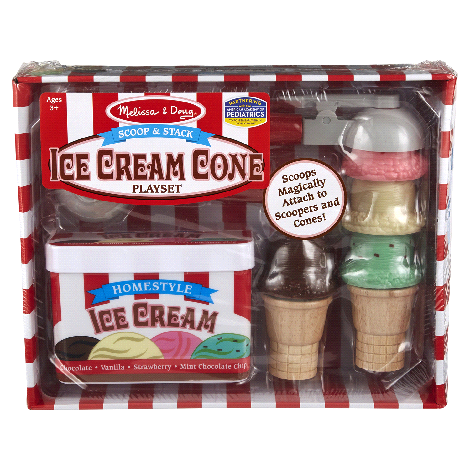 slide 1 of 2, Melissa & Doug Scoop & Stack, Ice Cream Cone, 1 Set, 1 ct