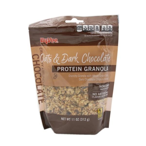 slide 1 of 1, Hy-Vee Oats & Dark Chocolate Protein Granola, 11 oz