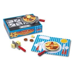 Melissa & Doug Flip And Serve Pancake Set (19 Pcs) - Wooden Breakfast Play Food