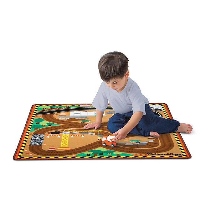 slide 2 of 3, Melissa & Doug Round the Site Construction Play Rug, 1 ct