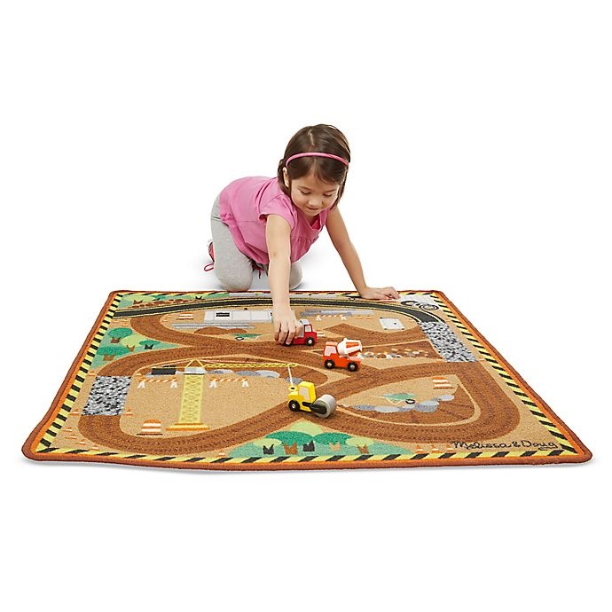 slide 3 of 3, Melissa & Doug Round the Site Construction Play Rug, 1 ct