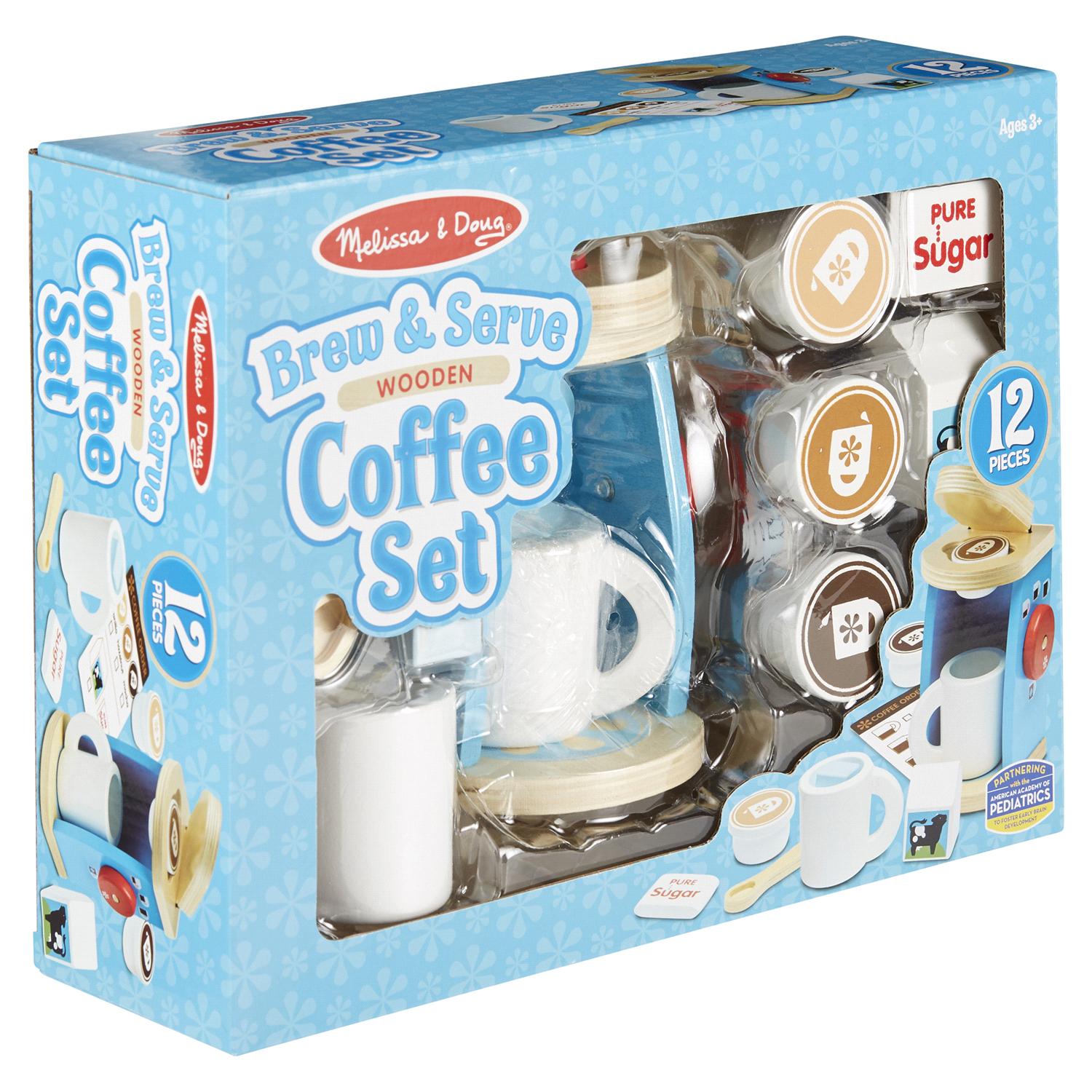 slide 4 of 5, Melissa & Doug Wooden Brew & Serve Coffee Set, 11 Piece Set, 11 ct