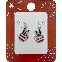 K&M Accessories Patriotic Red, White & Blue Star Stud Earrings
