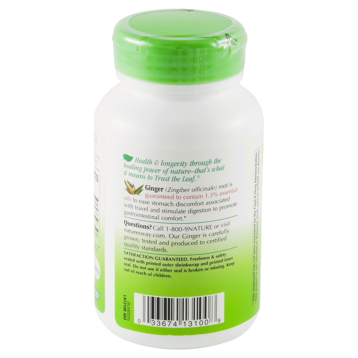 Nature's Way Ginger Root 1100 mg Capsules 100 ct Shipt