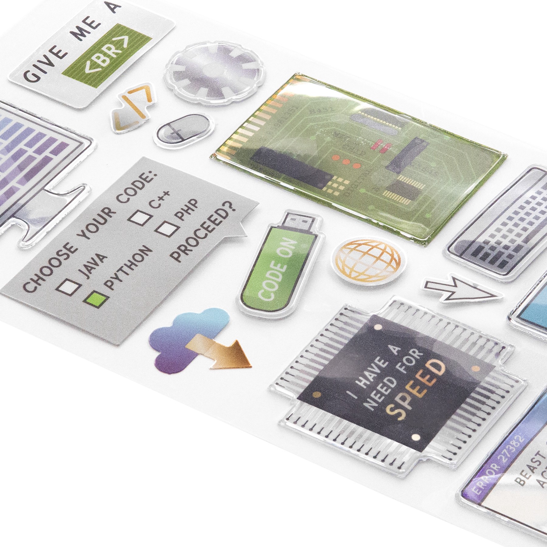 slide 2 of 4, Computer Science Dimensional Stickers By Recollections, 3.875 in x 7 in