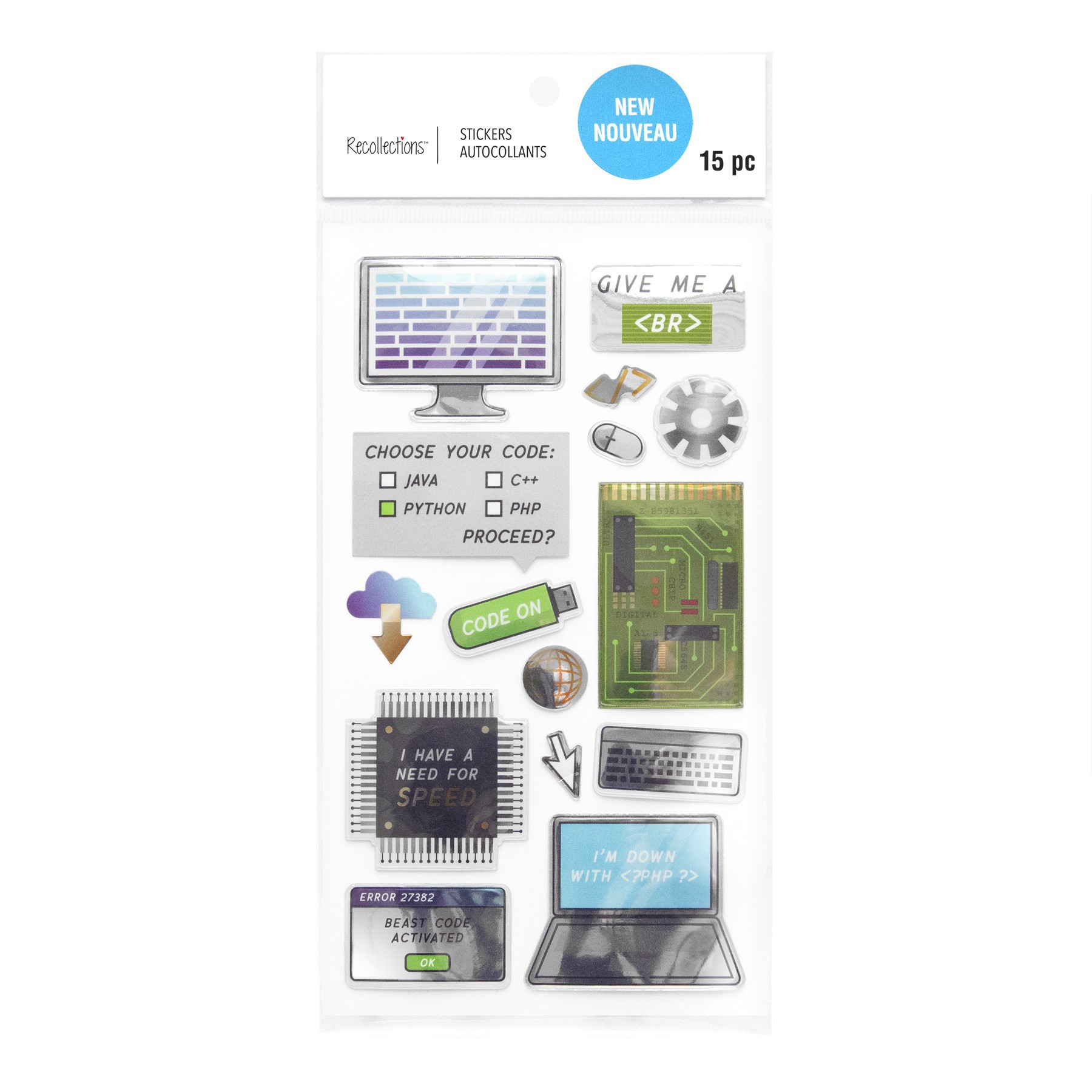 slide 3 of 4, Computer Science Dimensional Stickers By Recollections, 3.875 in x 7 in