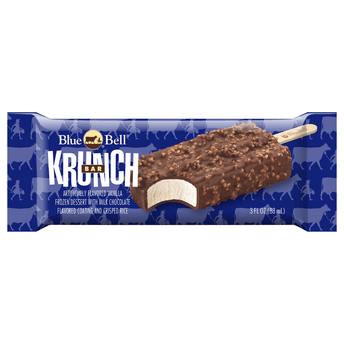 slide 1 of 6, Blue Bell Krunch Ice Cream Bar, 1 ct