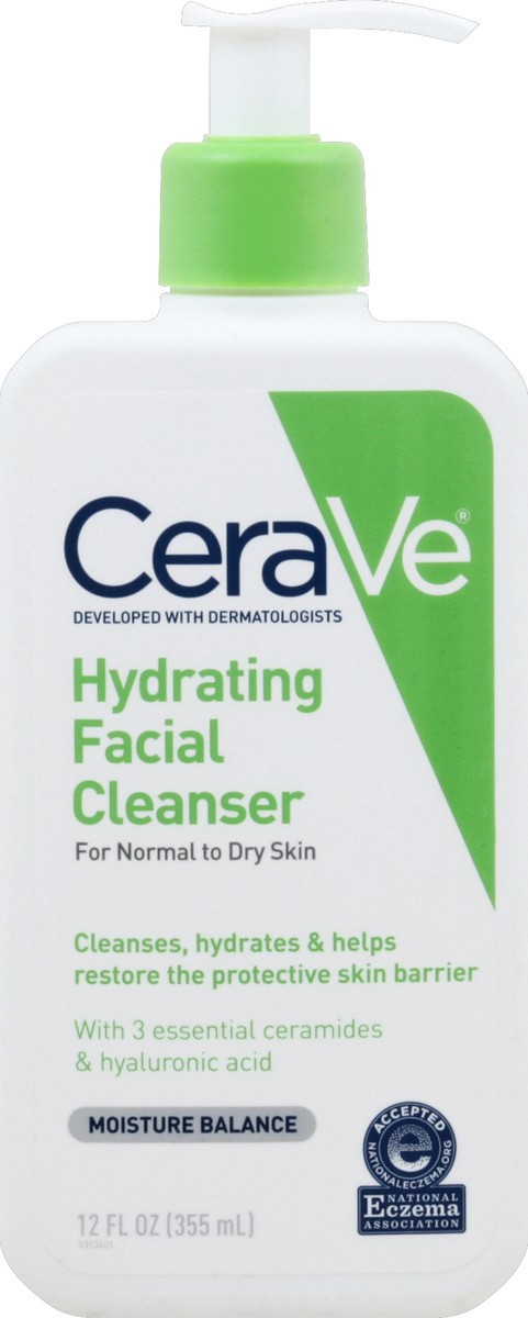 slide 5 of 6, CeraVe Hydrating Cleanser for Normal/Dry Skin, 12 fl oz