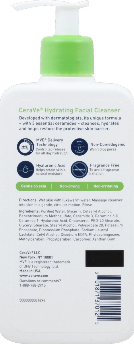 slide 2 of 6, CeraVe Hydrating Cleanser for Normal/Dry Skin, 12 fl oz