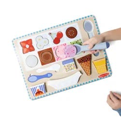 Melissa & Doug Wooden Ice Cream Magnetic Puzzle Play