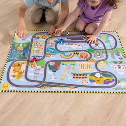 Melissa & Doug Race Track Floor Puzzle & Play Set