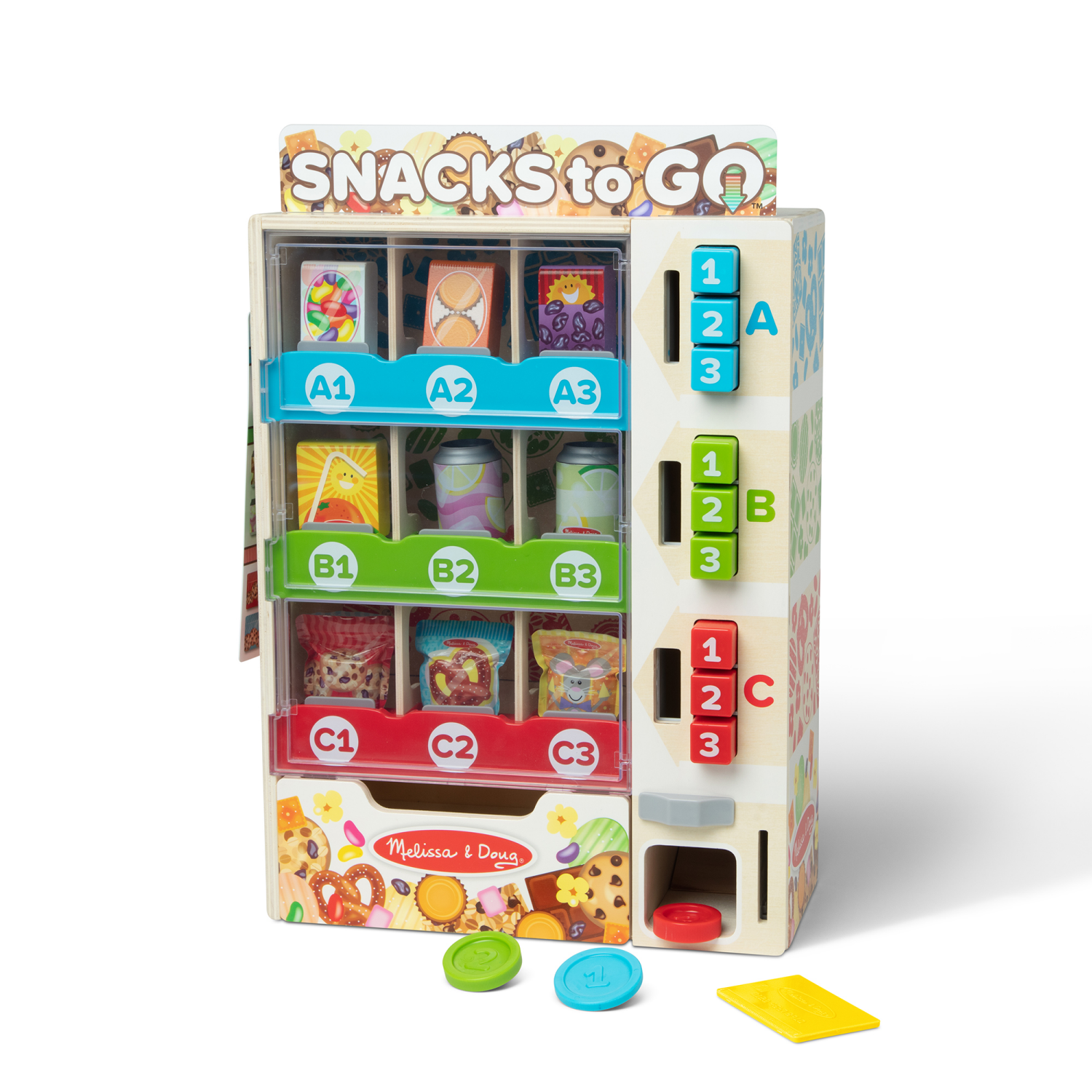 slide 6 of 8, Melissa & Doug Sort, Stock, Select Wooden Vending Machine Play Set, Wooden Toy Play Food For Boys And For Girls 3+, 1 ct