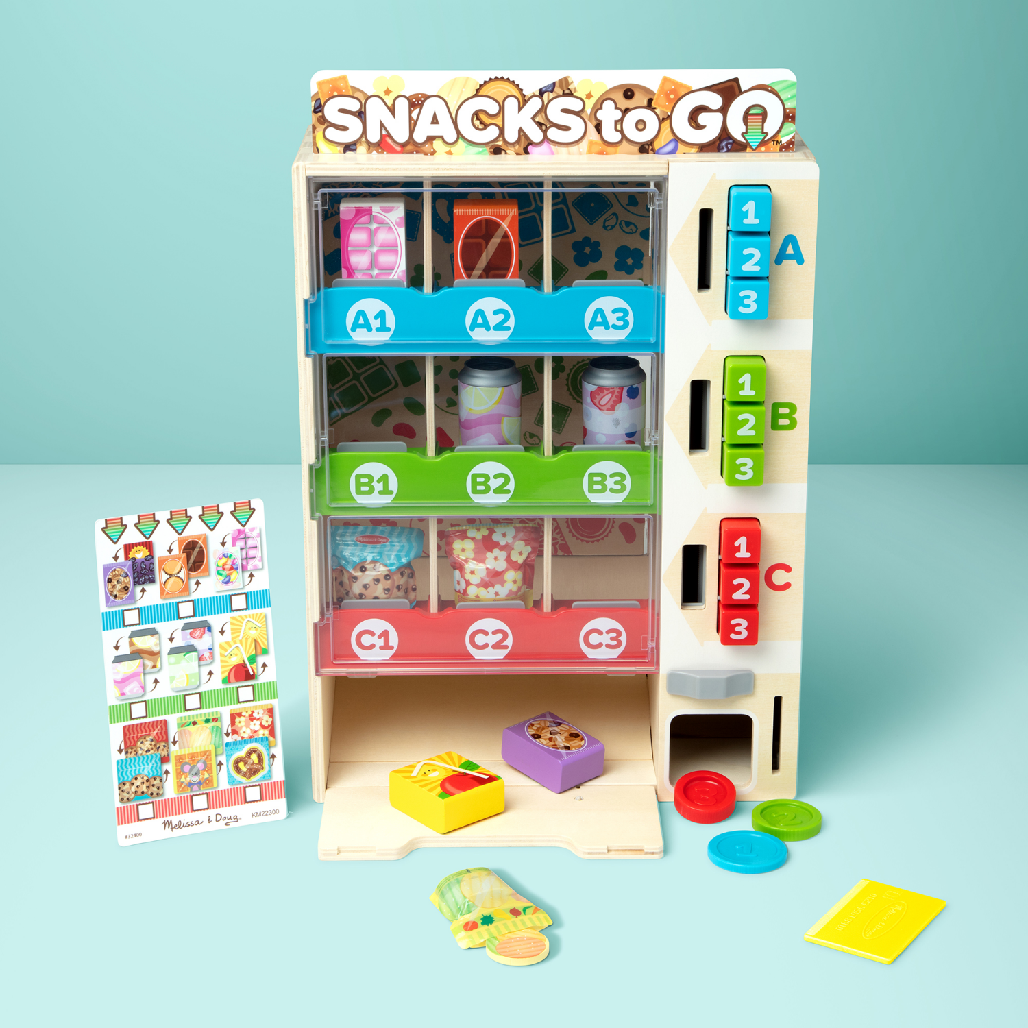 slide 7 of 8, Melissa & Doug Sort, Stock, Select Wooden Vending Machine Play Set, Wooden Toy Play Food For Boys And For Girls 3+, 1 ct