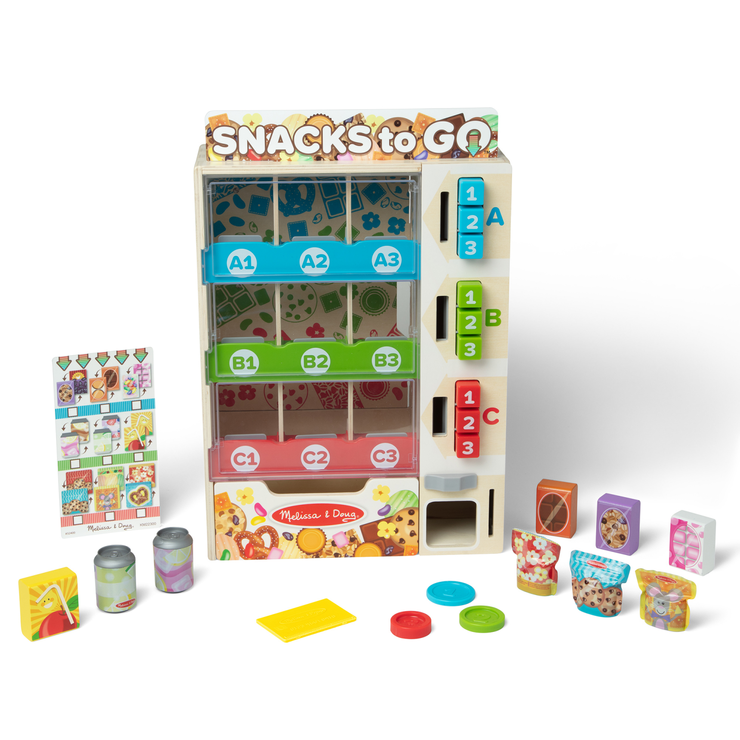 slide 1 of 8, Melissa & Doug Sort, Stock, Select Wooden Vending Machine Play Set, Wooden Toy Play Food For Boys And For Girls 3+, 1 ct