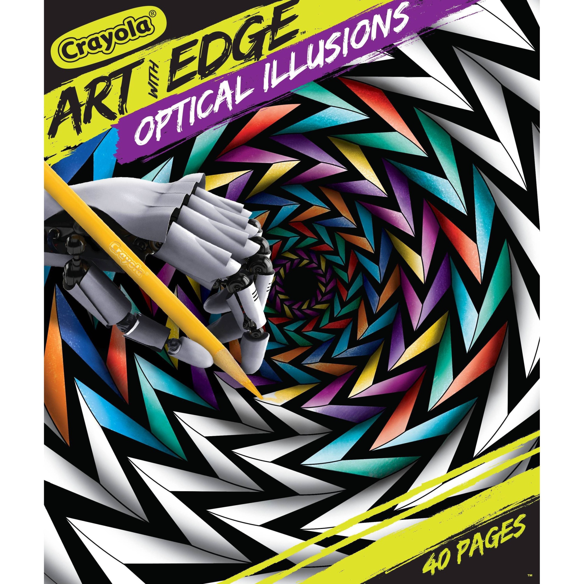 slide 1 of 4, Crayola Artic Edge Coloring Book - Optical Illusions, 1 ct