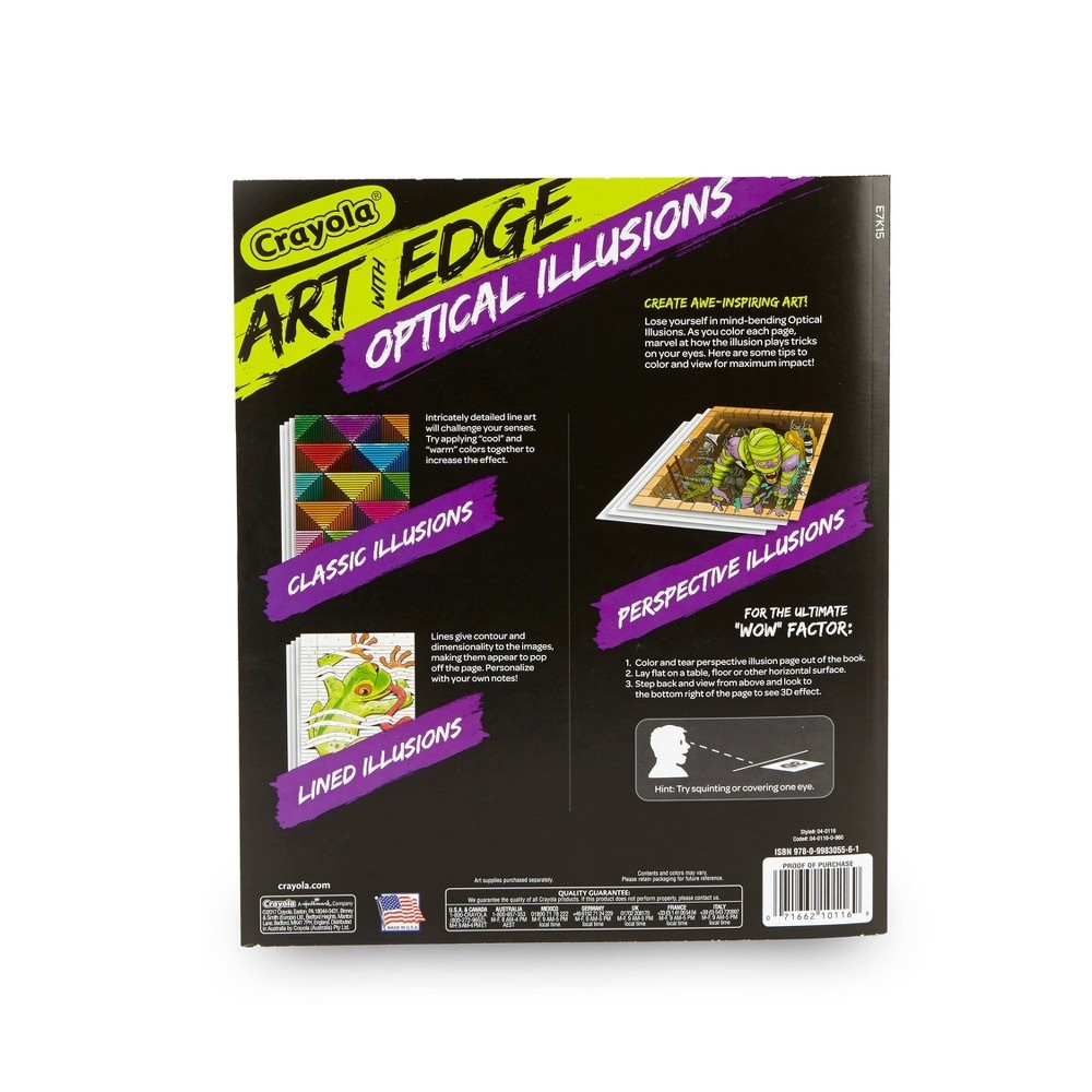 slide 4 of 4, Crayola Artic Edge Coloring Book - Optical Illusions, 1 ct