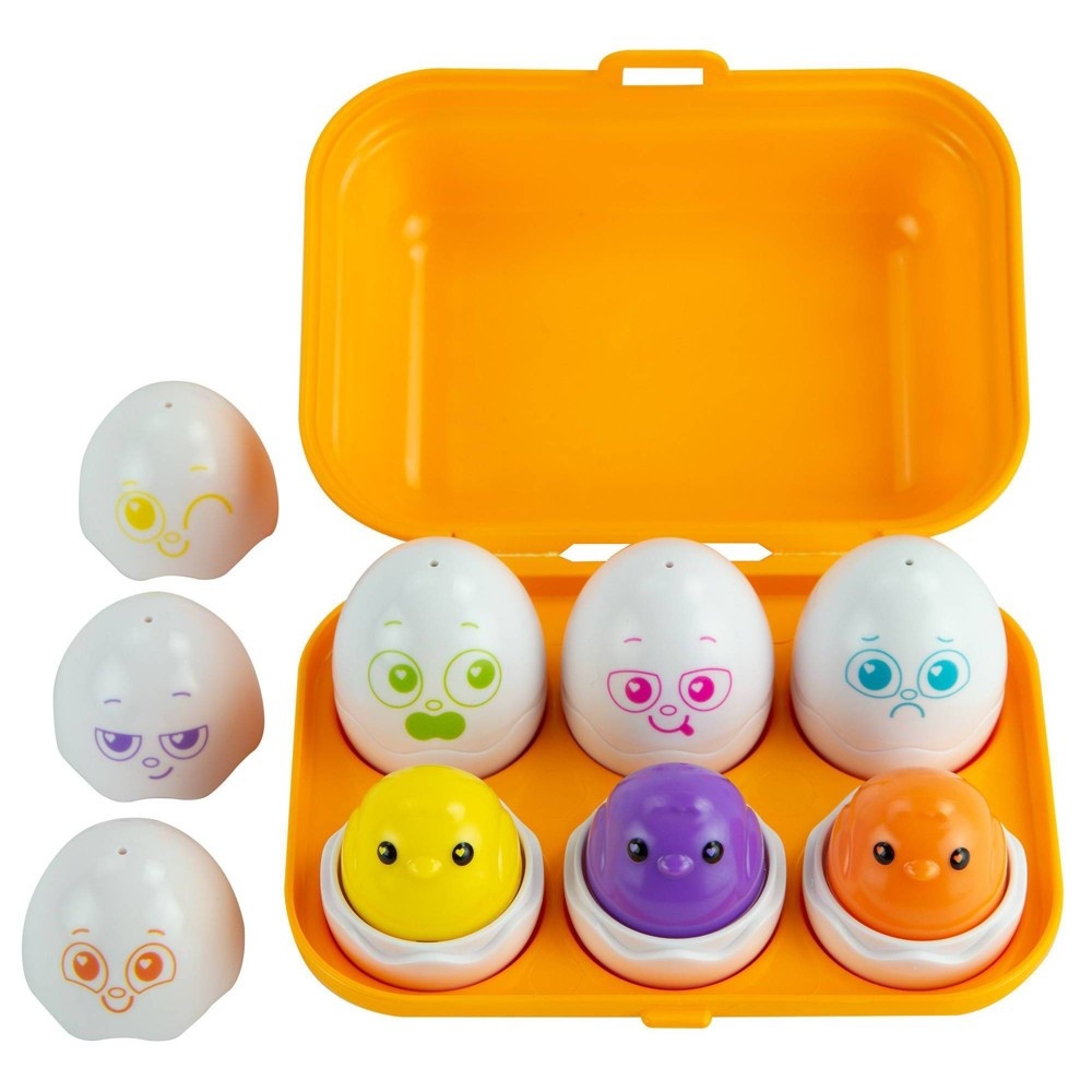 slide 2 of 9, Lamaze Sort & Squeak Eggs, Shape Sorter, Color Matching Easter Toy, 1 ct