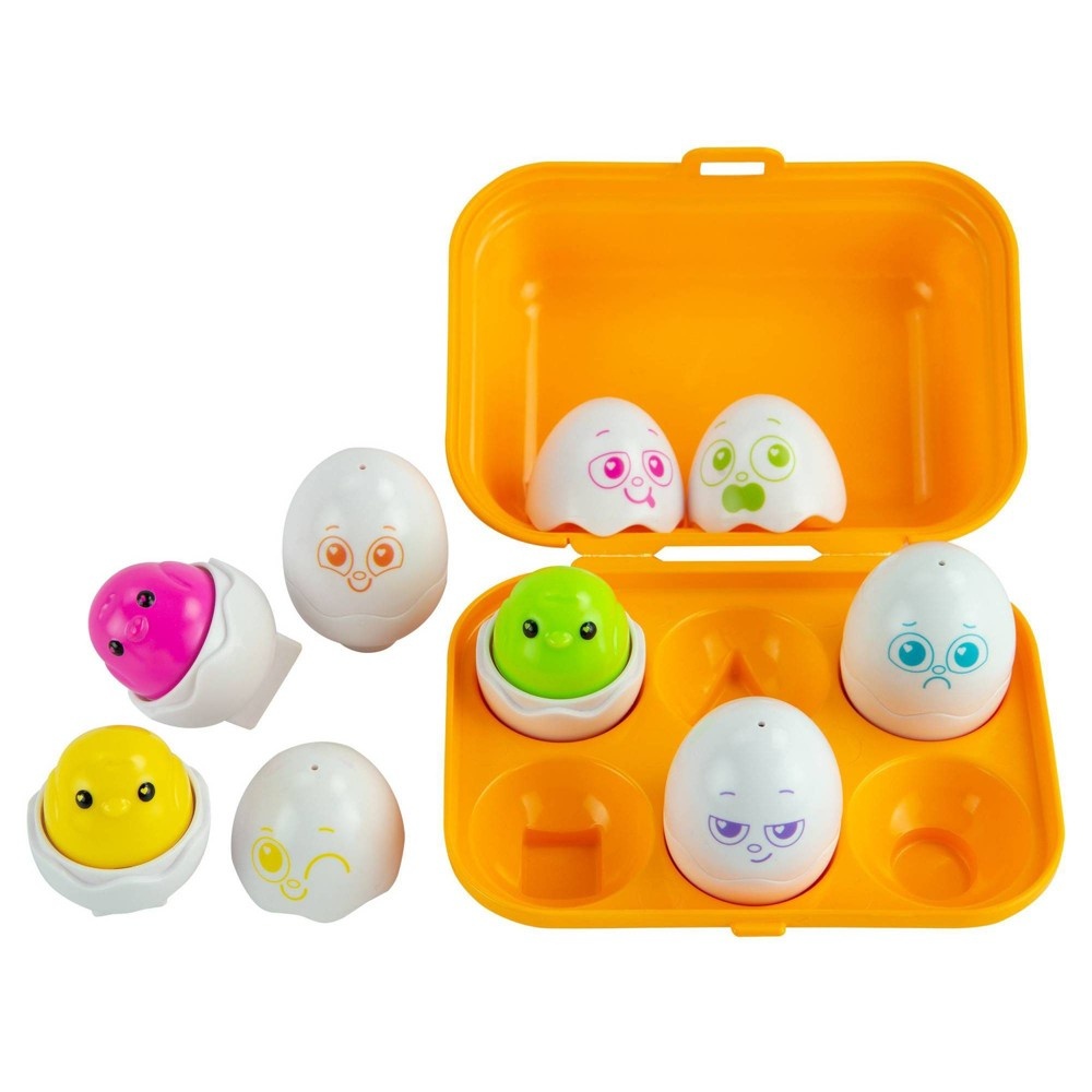 slide 3 of 9, Lamaze Sort & Squeak Eggs, Shape Sorter, Color Matching Easter Toy, 1 ct