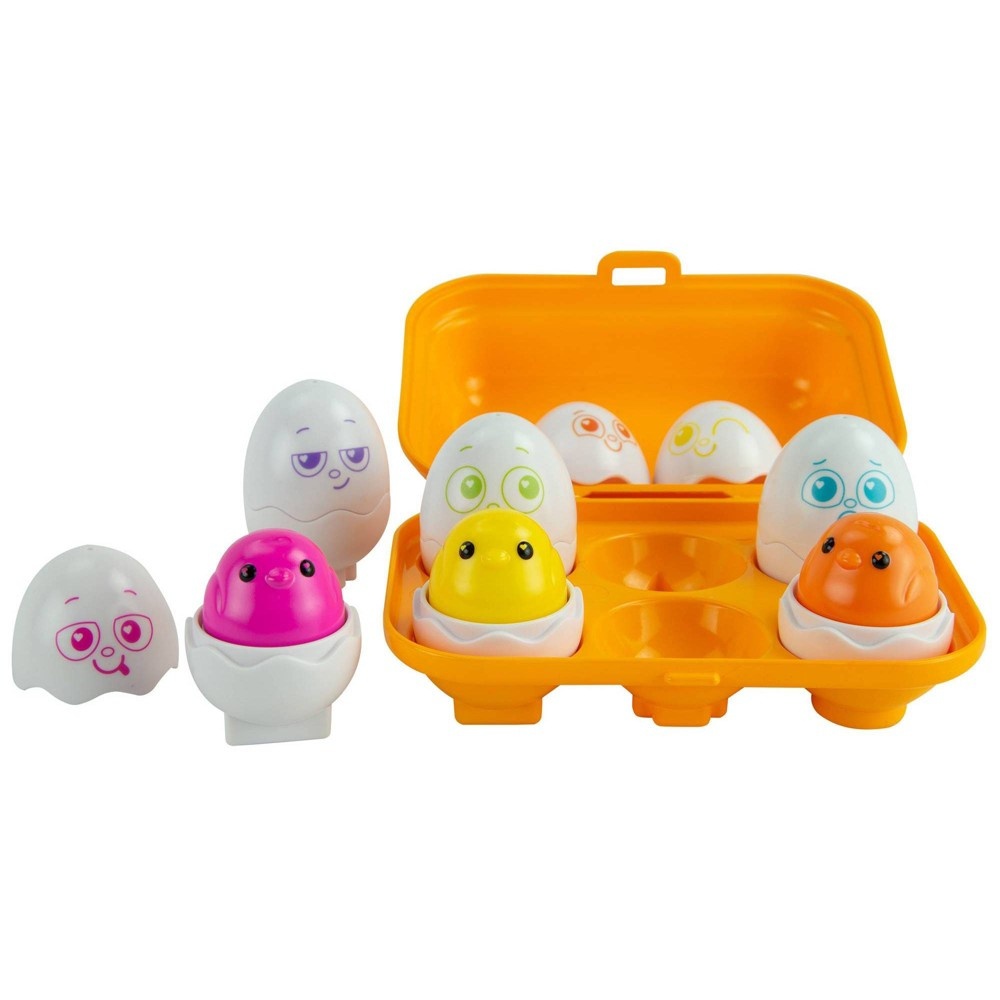 slide 4 of 9, Lamaze Sort & Squeak Eggs, Shape Sorter, Color Matching Easter Toy, 1 ct