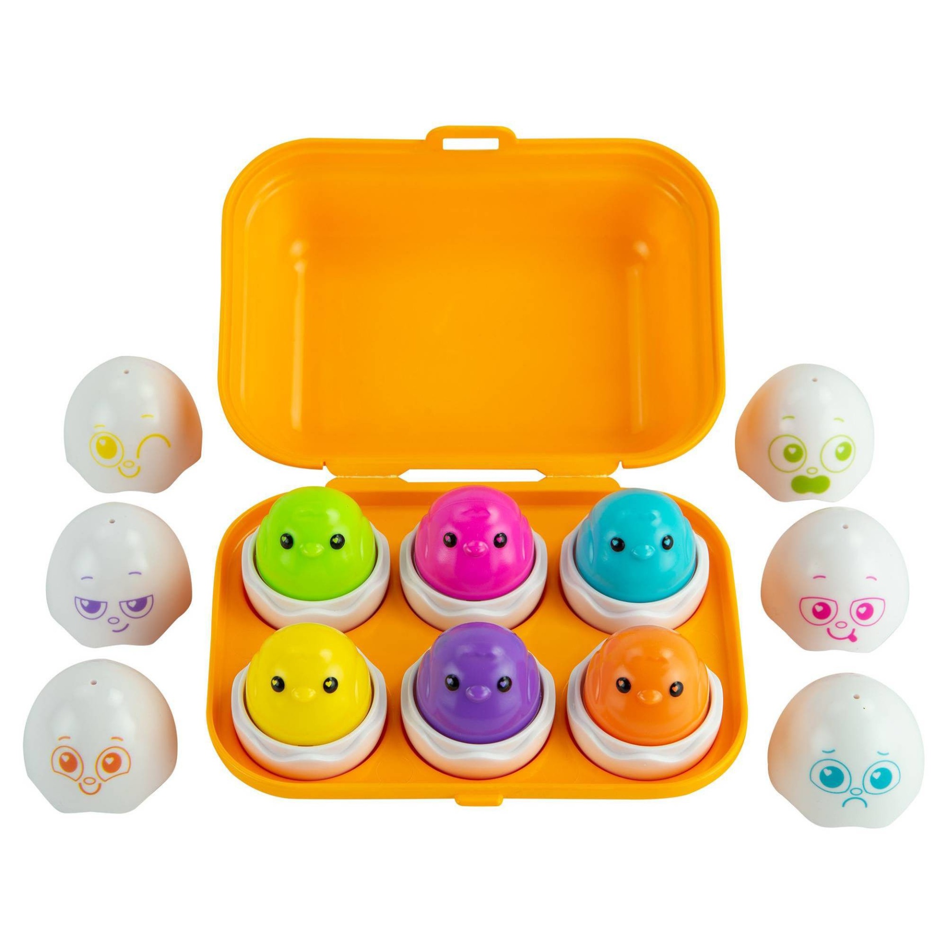 slide 1 of 9, Lamaze Sort & Squeak Eggs, Shape Sorter, Color Matching Easter Toy, 1 ct