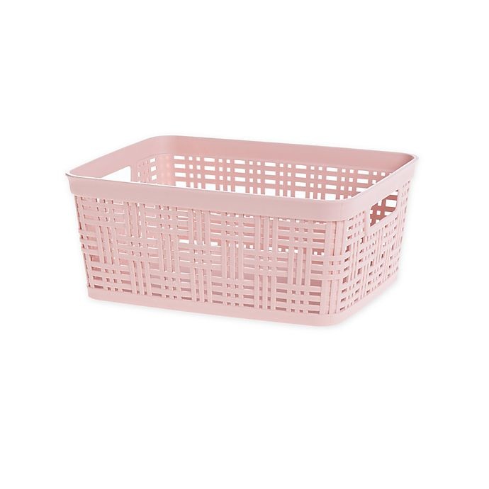 slide 1 of 1, Starplast Plastic Wicker Small Storage Basket - Blush, 1 ct