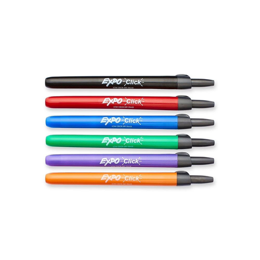 slide 3 of 4, Expo Click Dry Erase Markers Retractable Fine Tip Multicolored, 6 ct
