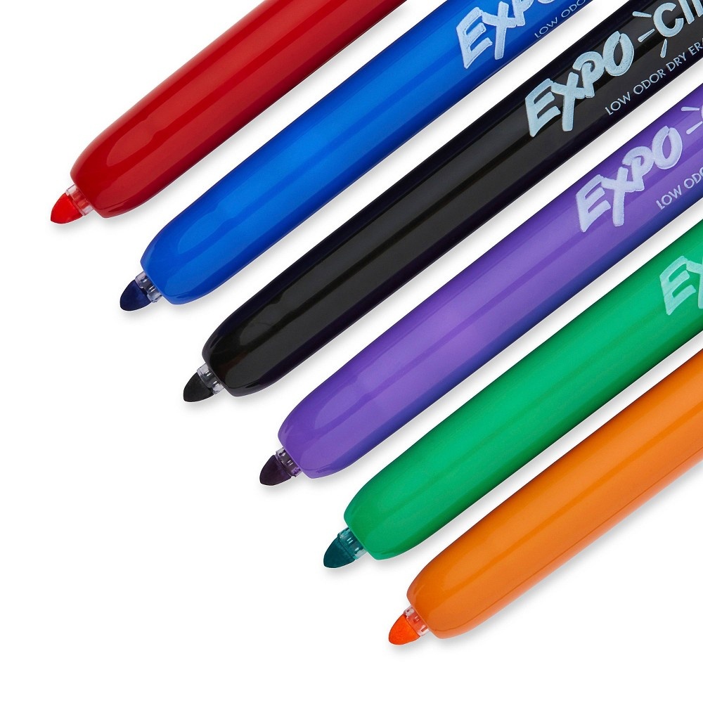slide 2 of 4, Expo Click Dry Erase Markers Retractable Fine Tip Multicolored, 6 ct