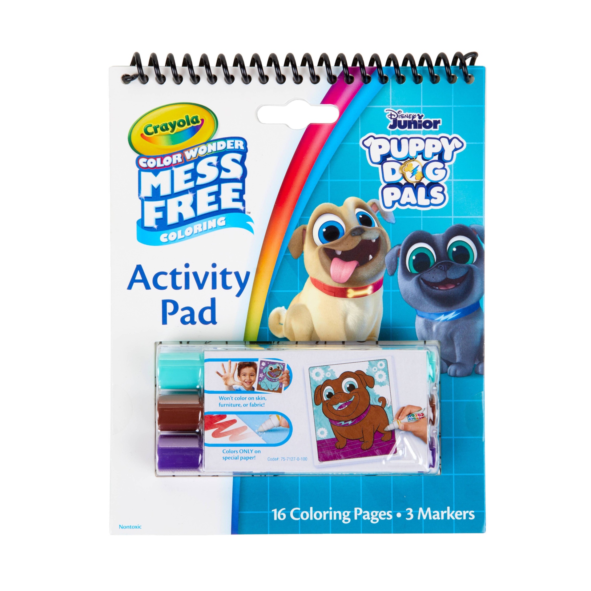 slide 1 of 5, Crayola Disney Puppy Dog Pals 16pg Color Wonder Travel Activity Pad (with 3 Color Wonder Markers), 19 ct