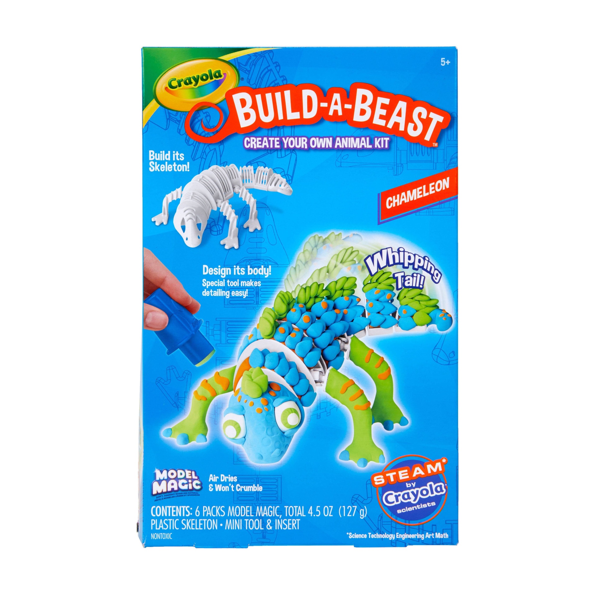 slide 1 of 3, Crayola Build-A-Beast Model Magic Animal Kit - Chameleon, 1 ct