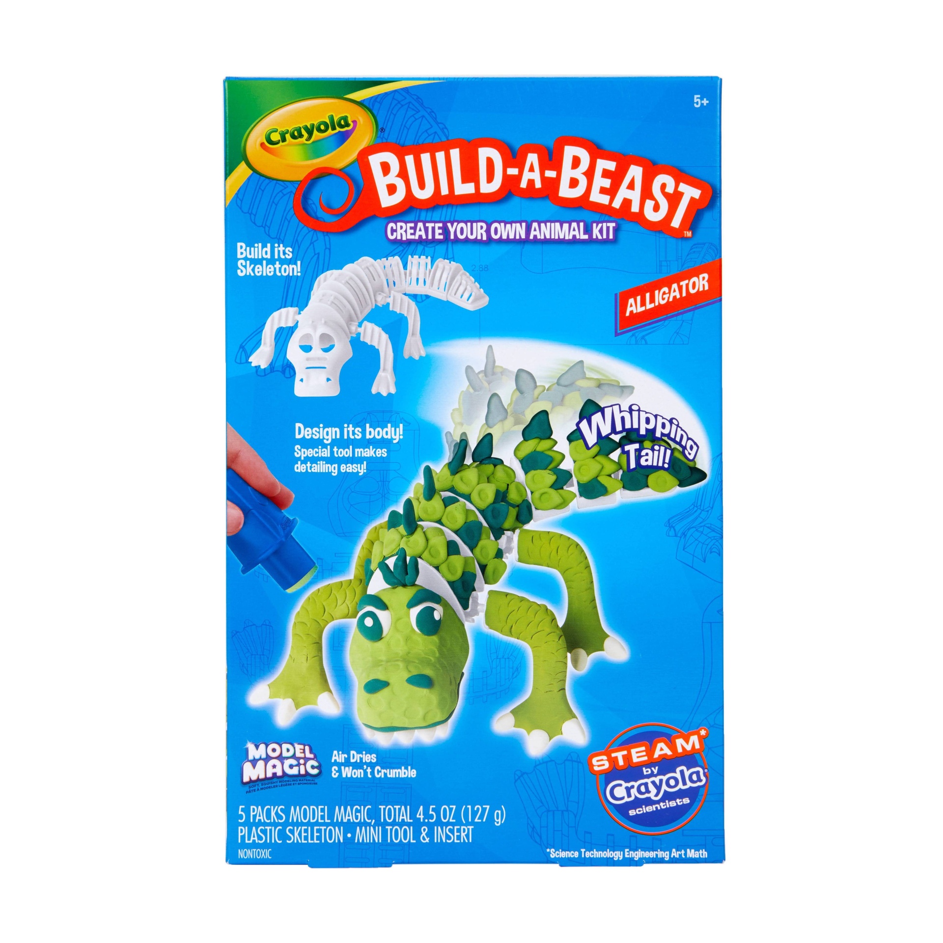 slide 1 of 3, Crayola Build-A-Beast Model Magic Animal Kit - Alligator, 1 ct