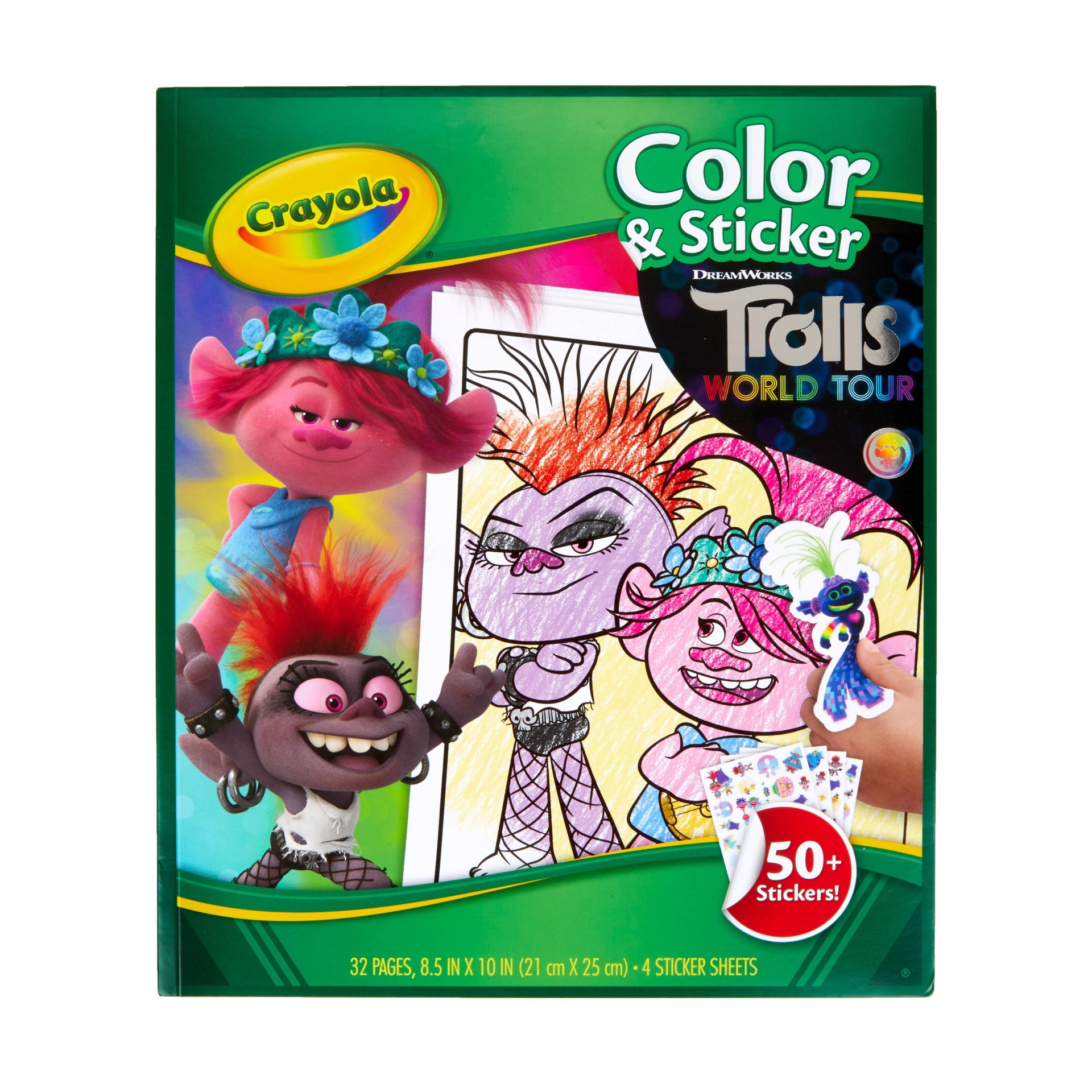 slide 1 of 5, Crayola Trolls 2 World Tour 32pg Color & Sticker Activity Book, 1 ct