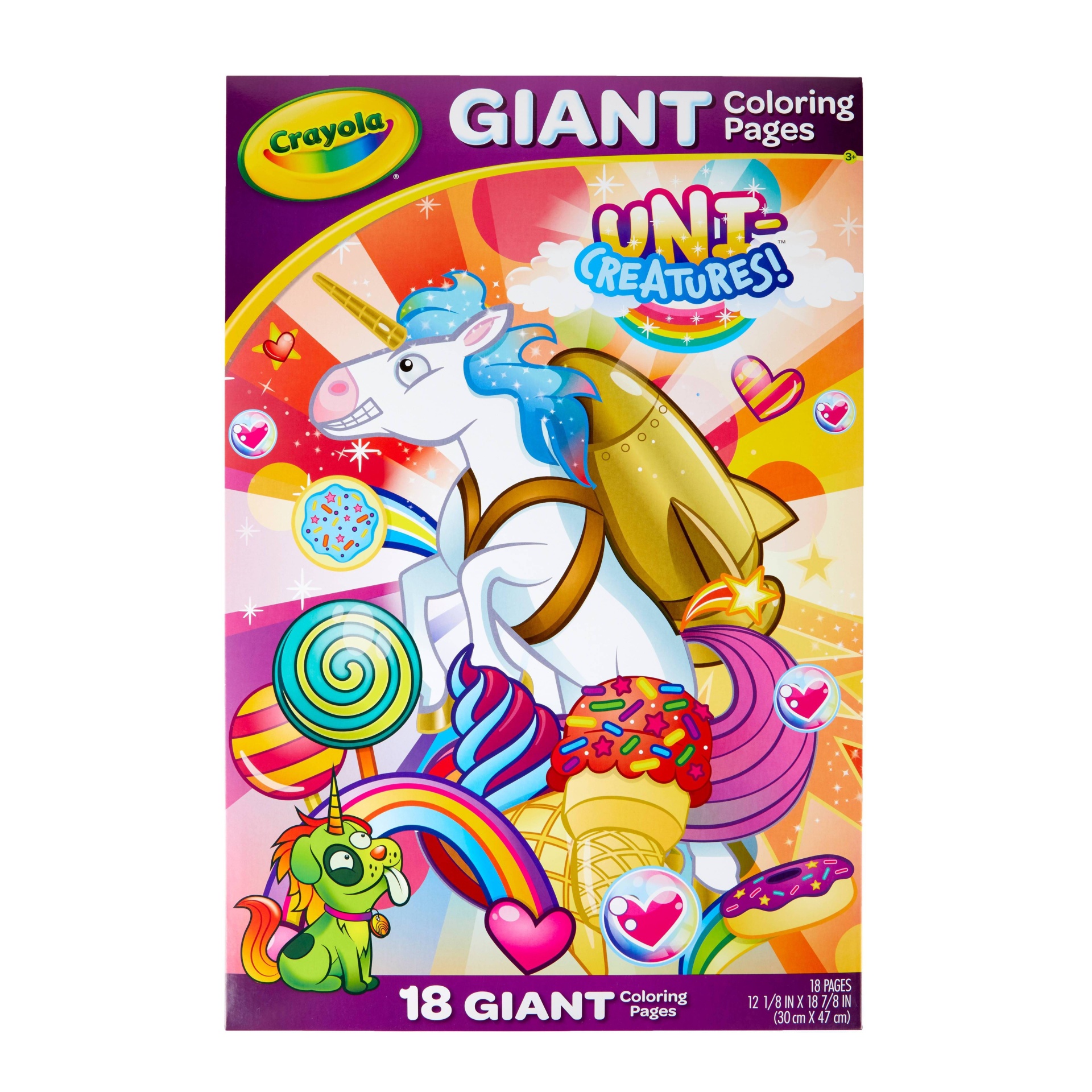 slide 1 of 4, Crayola Uni-Creatures 18pg Giant Coloring Pages, 1 ct