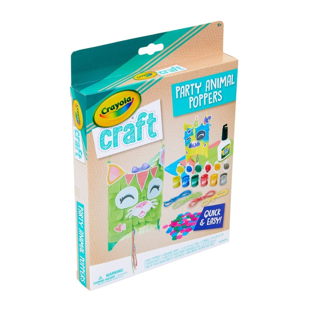 slide 2 of 3, Crayola Craft Confetti Party Animal Poppers Kit, 1 ct